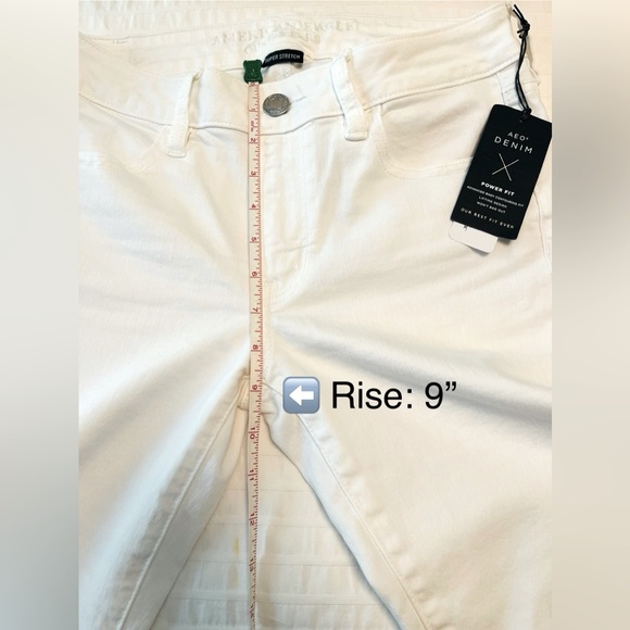 🤍American Eagle White Super Stretch Raw Hem Cropped Jeggings/Jeans NWT, Size 8 - Picture 11 of 16